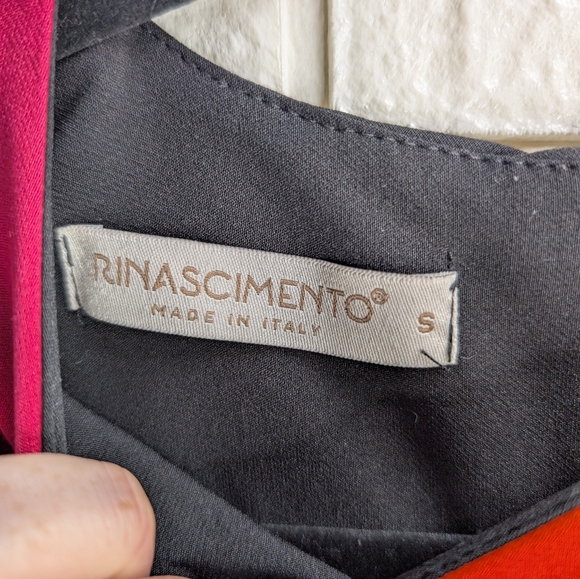 217- Rhinascimento Elegant Red and Pink Colorblock Dress Bodycon - Picture 3 of 6